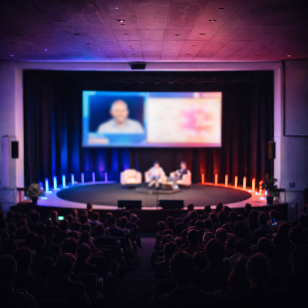 Tradução simultânea presencial em conferência corporativa — intérpretes Turnip Portugal